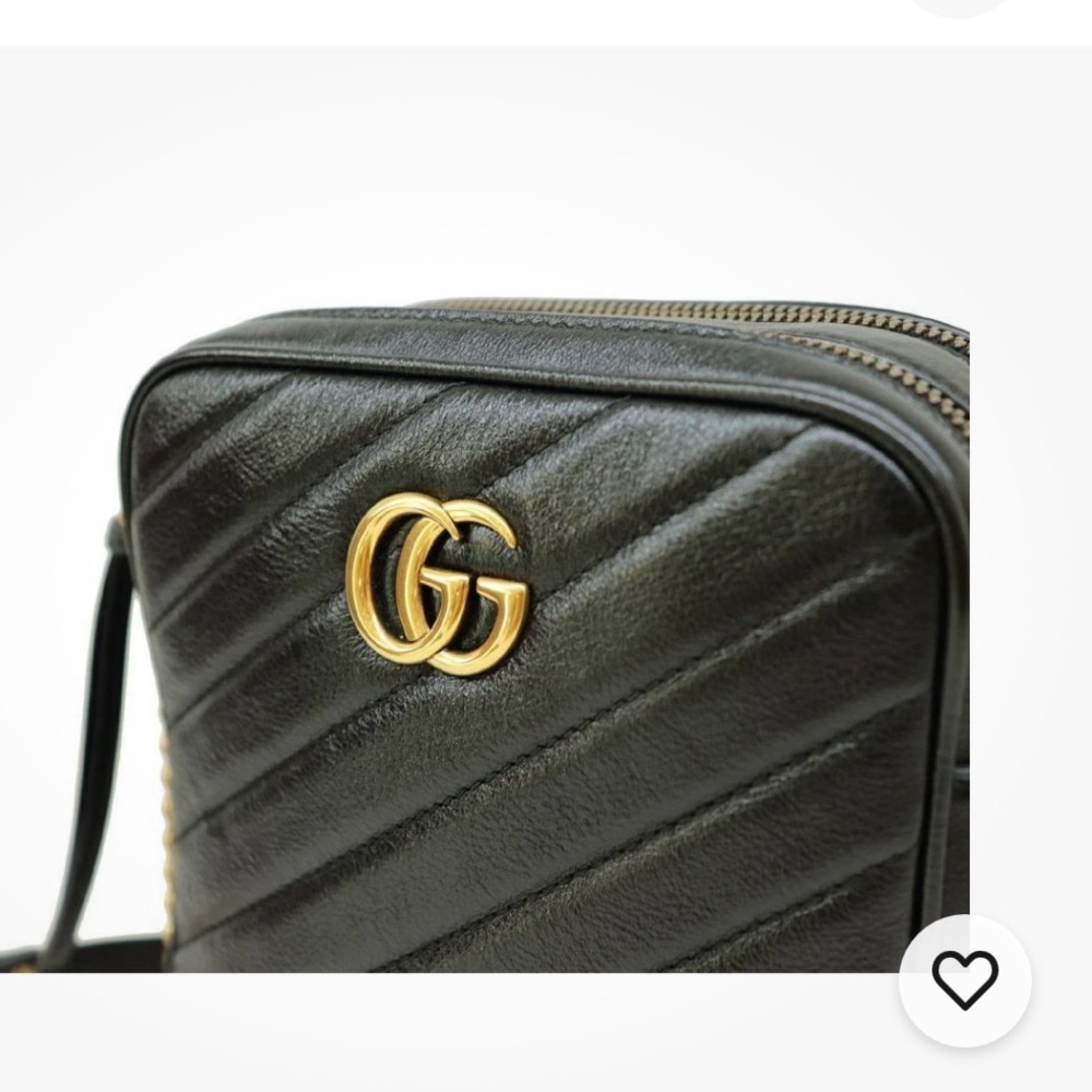 Authentic Gucci Black Marmont Double Zip Vertical Camera Bag - Picture 3 of 10